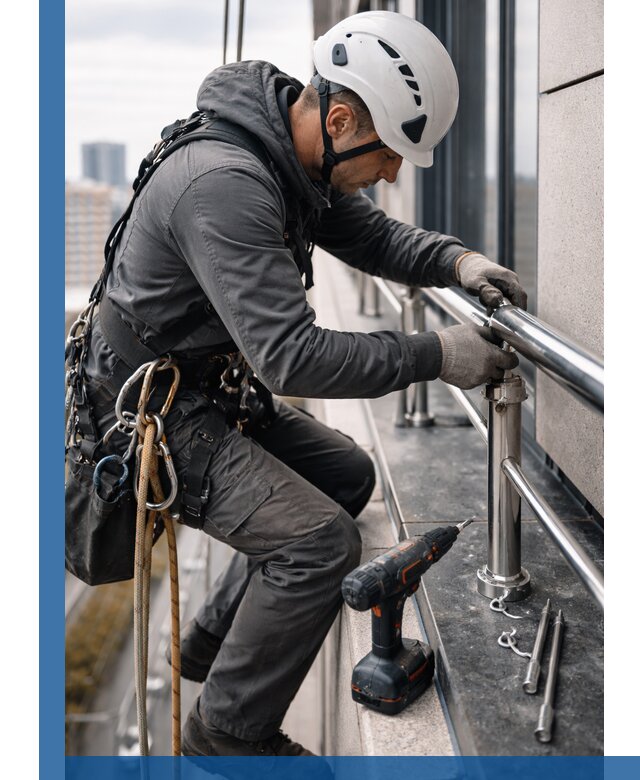 Монтаж ограждений на высоте в Туле для зданий и конструкций