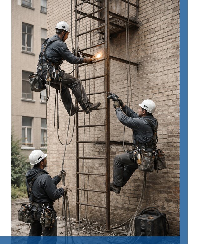 Ремонт пожарной лестницы в Туле от 7627 р. | ВЫСОТНИК-Тул