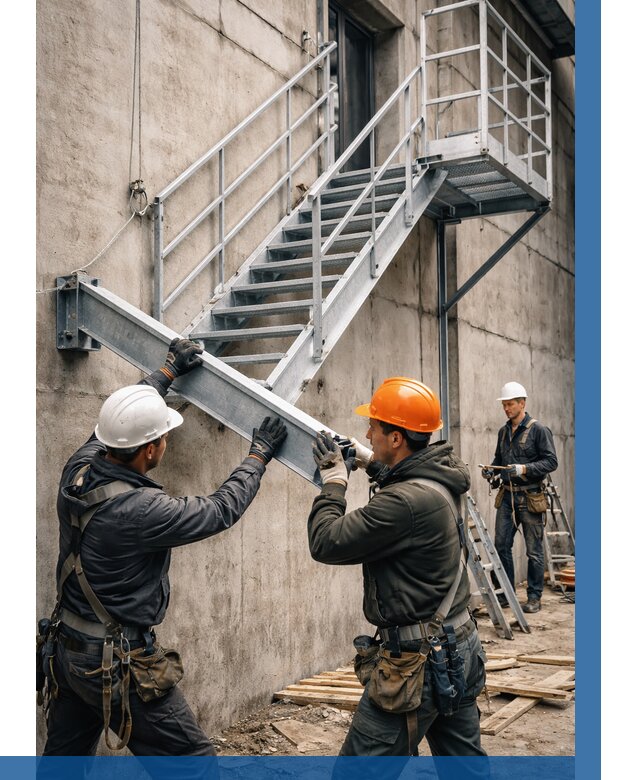 Монтаж металлических лестниц в Туле от 15254 р. | ВЫСОТНИК-Тул