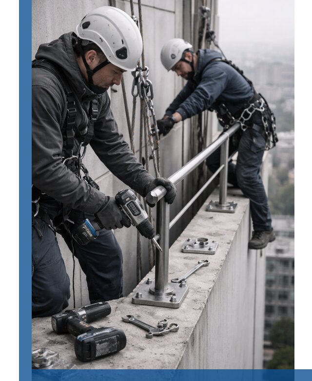 Монтаж перил на высоте в Туле для жилых и промобъектов