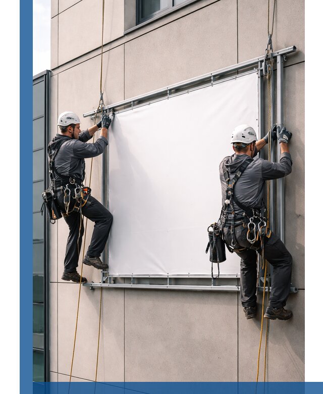 Монтаж наружной рекламной вывески в Туле под ключ