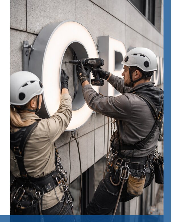 Монтаж световых букв в Туле от 3051 р. под ключ ВЫСОТНИК-Тул