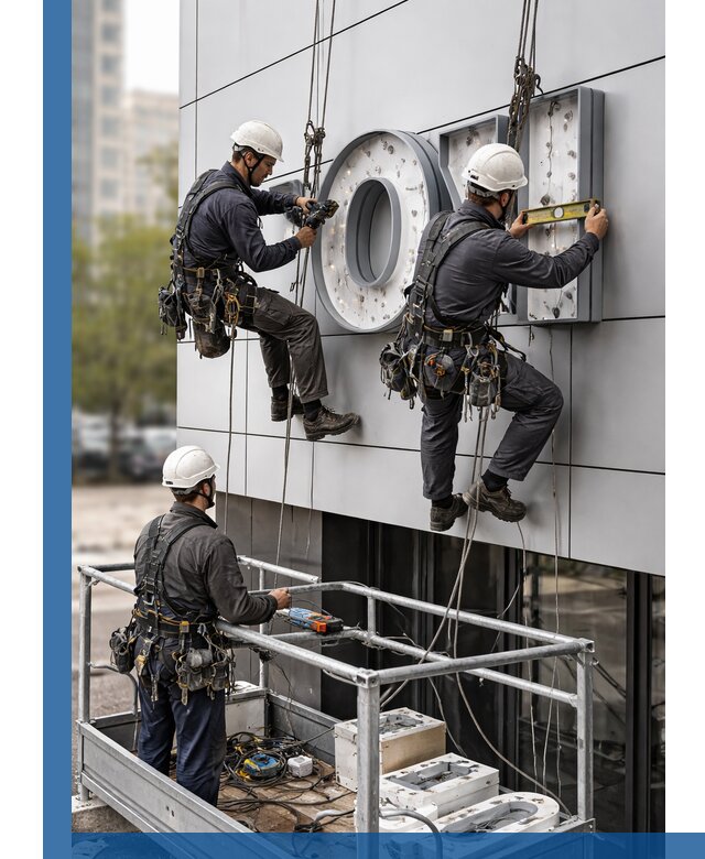 Профессиональный монтаж световых букв в Туле под ключ