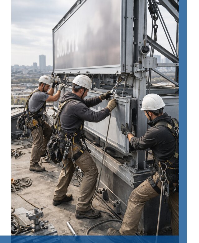 Монтаж крышной рекламной конструкции в Туле от 61014 р.|ВЫСОТНИК-Тул