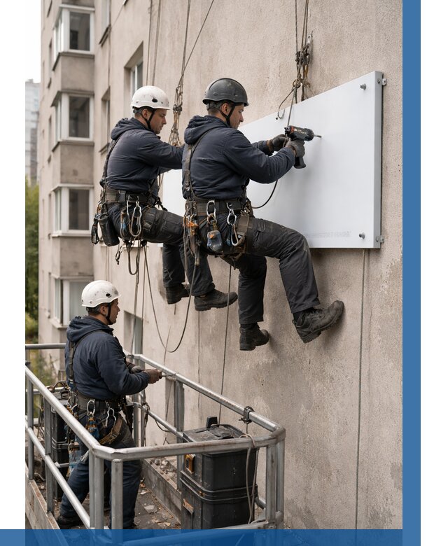 Монтаж табличек и указателей в Туле от 3559 р. | ВЫСОТНИК-Тул