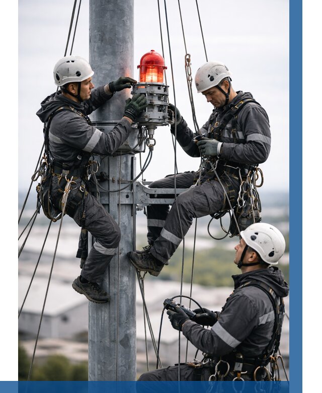 Монтаж заградительных огней в Туле от 8644 р. | ВЫСОТНИК-Тул