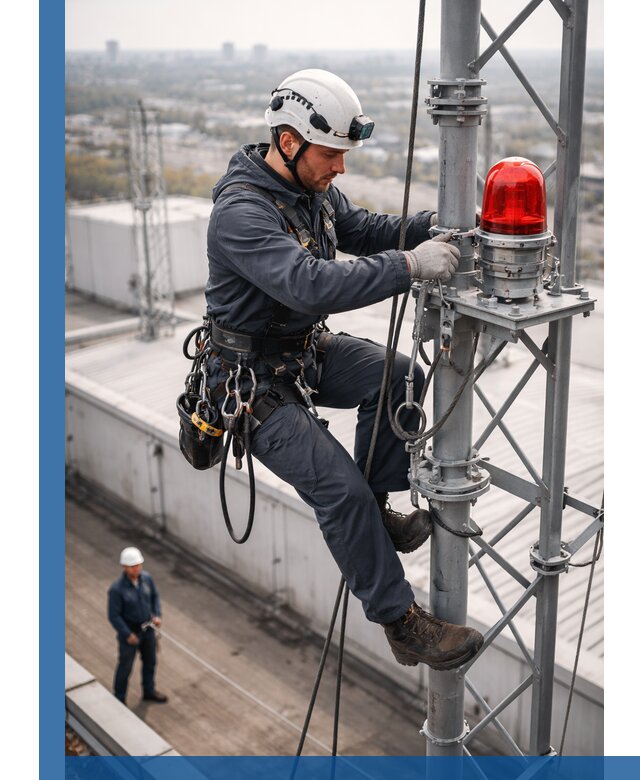 Монтаж заградительных огней и обслуживание объектов в Туле
