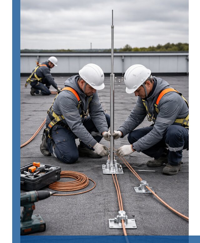 Монтаж молниезащиты на кровле в Туле под ключ с гарантией