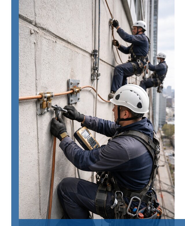 Монтаж системы заземления здания и молниезащиты в Туле