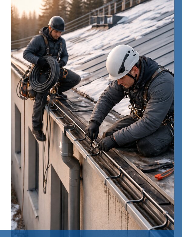 Монтаж греющего кабеля на кровле в Туле от 458 р. | ВЫСОТНИК-Тул
