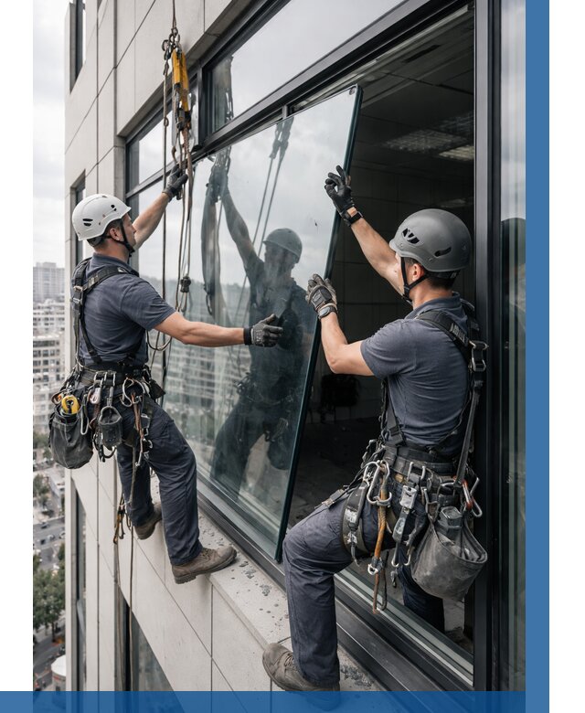 Замена стеклопакетов на высоте в Туле от 5593 р. | ВЫСОТНИК-Тул