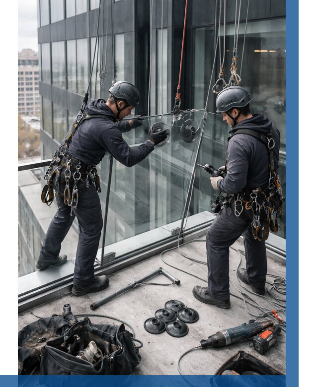 Монтаж стеклянных ограждений в Туле от 2542 р. | ВЫСОТНИК-Тул