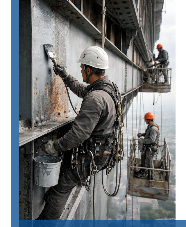 Покраска металлоконструкций на высоте в Туле профессионально