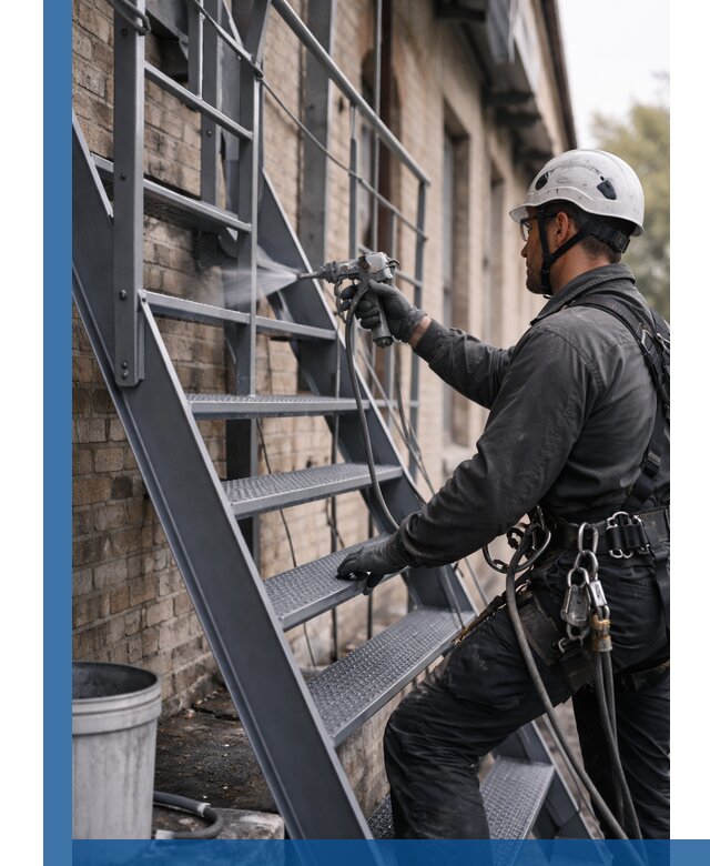 Покраска и антикоррозионная защита пожарных лестниц в Туле