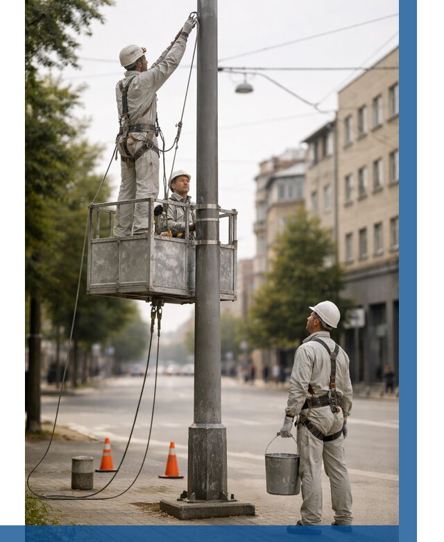 Покраска опор освещения в Туле от 5085 р. | ВЫСОТНИК-Тул