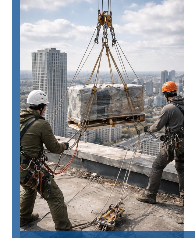 Подъем и монтаж крупногабаритных грузов на крышу в Туле