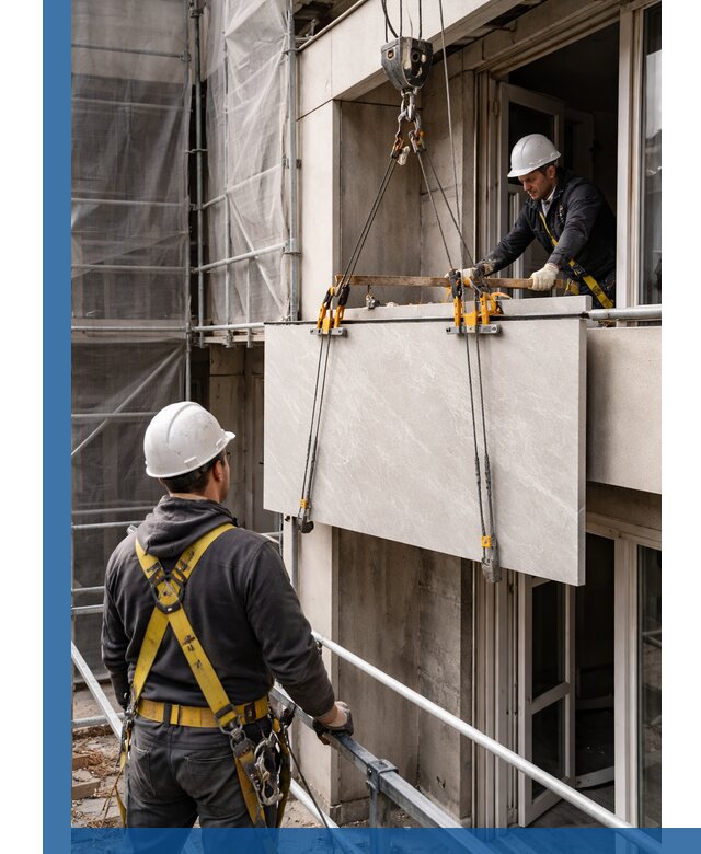 Подъем керамогранита на этаж в Туле грузчиками и техникой