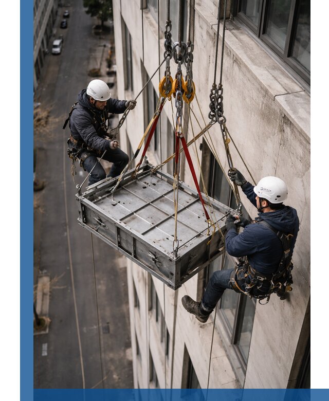 Спуск и подъем грузов по фасаду в Туле для зданий