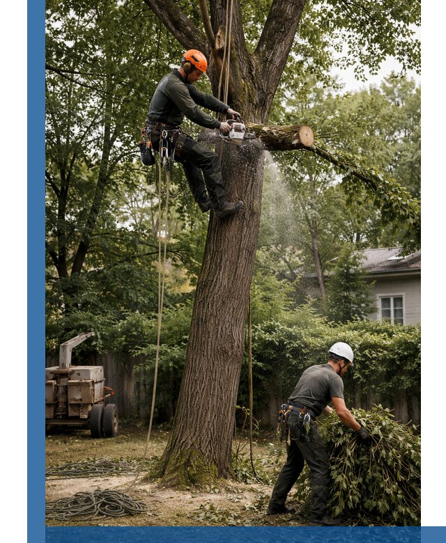 Кронирование деревьев в Туле, безопасная высотная обрезка