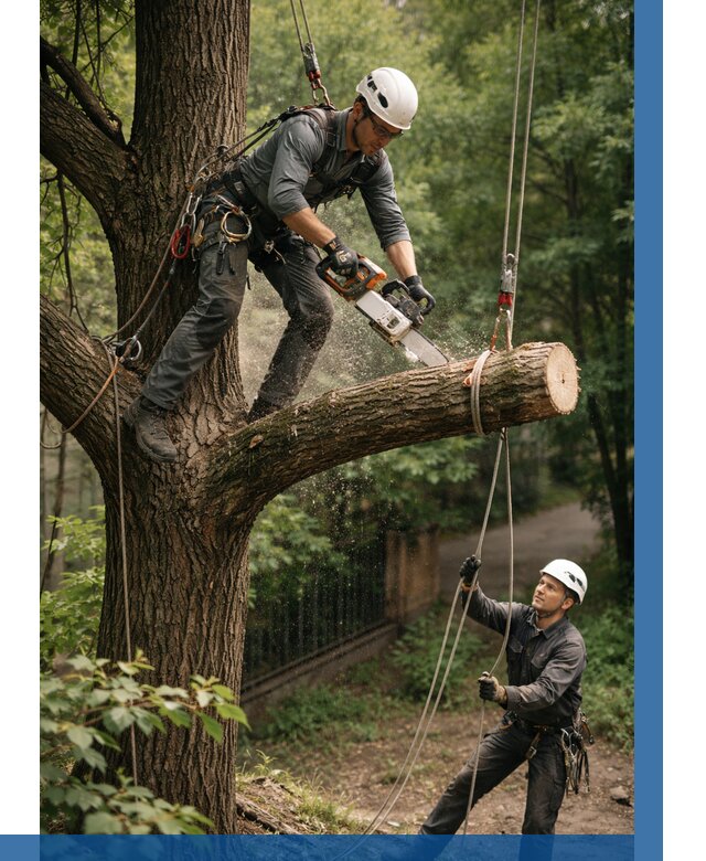 Спил деревьев альпинистами в Туле от 8135 р. | ВЫСОТНИК-Тул