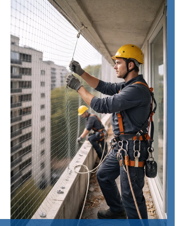 Монтаж сетки от птиц в Туле от 4576 р. | ВЫСОТНИК-Тул