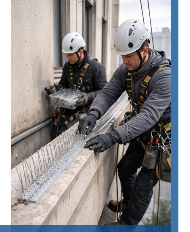 Установка шипов от птиц в Туле от 864 р. | ВЫСОТНИК-Тул